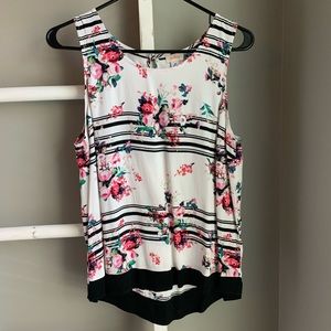 Black and white floral tank top
